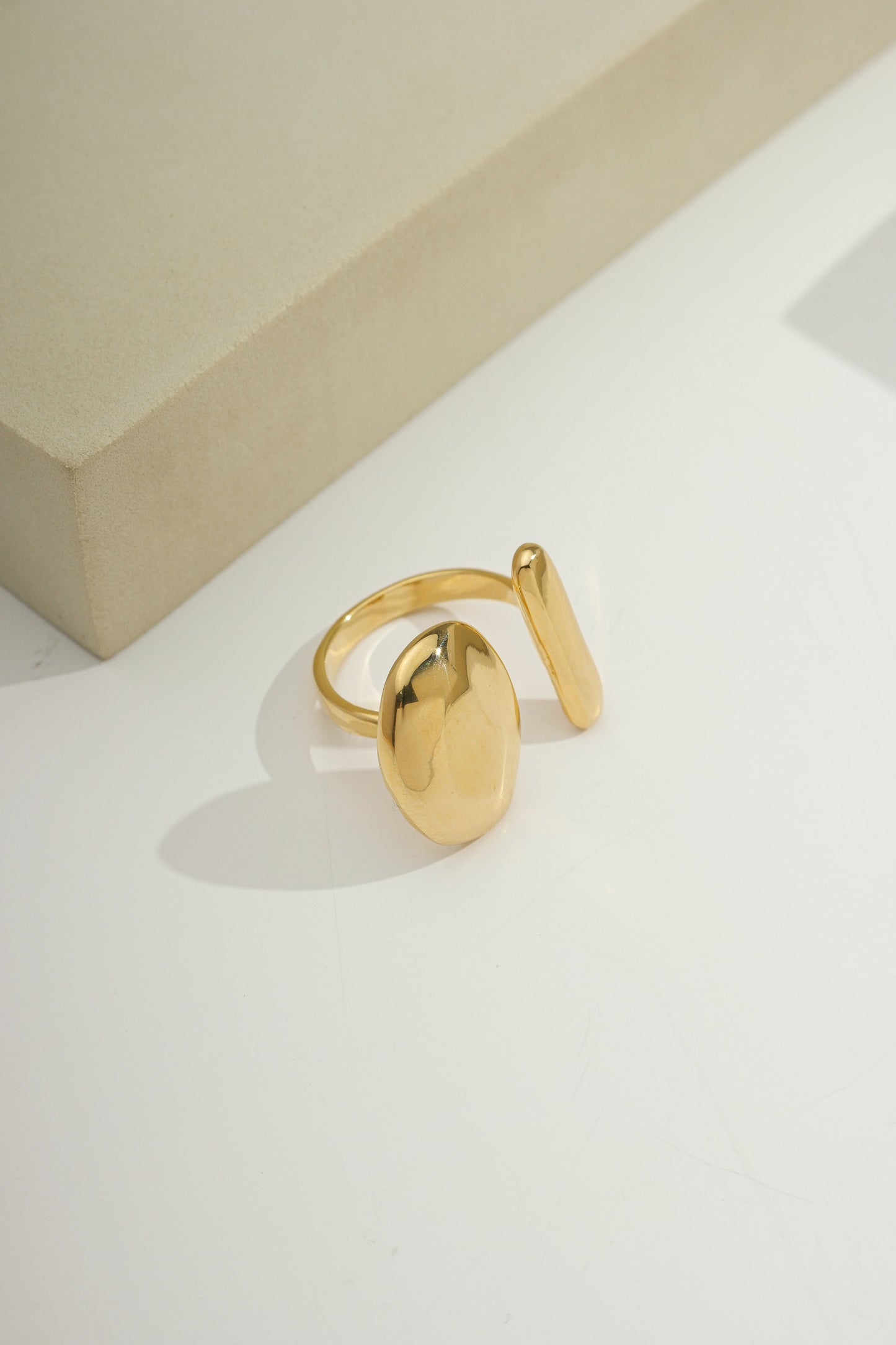 Modern Geometric Adjustable Ring Gold