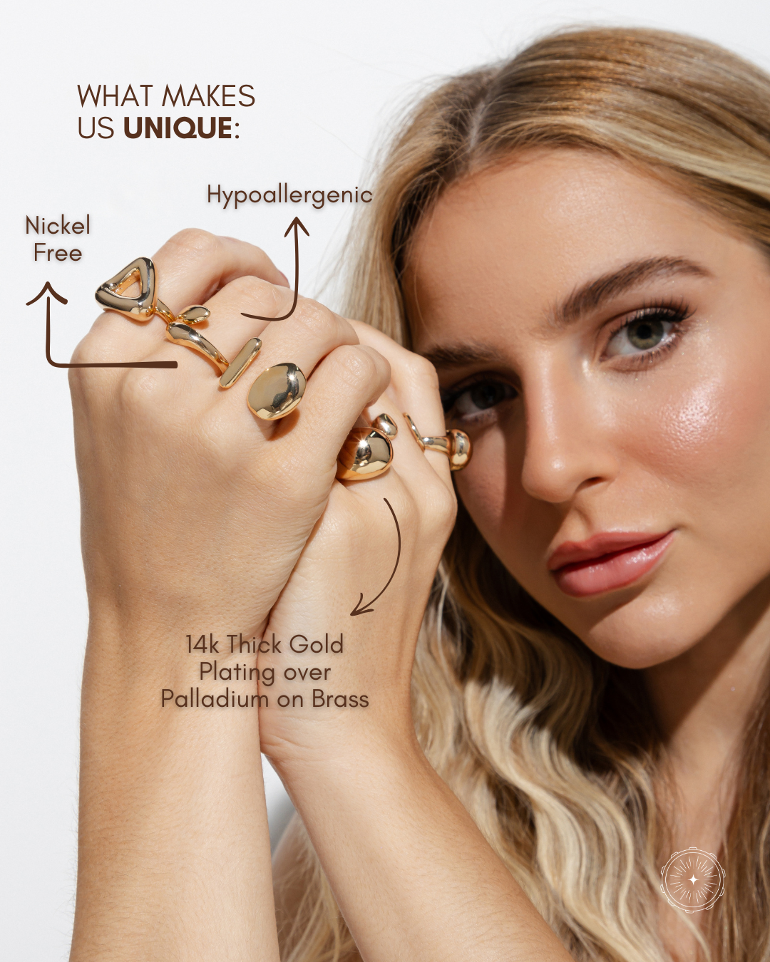 Single Wave Adjustable Ring Gold