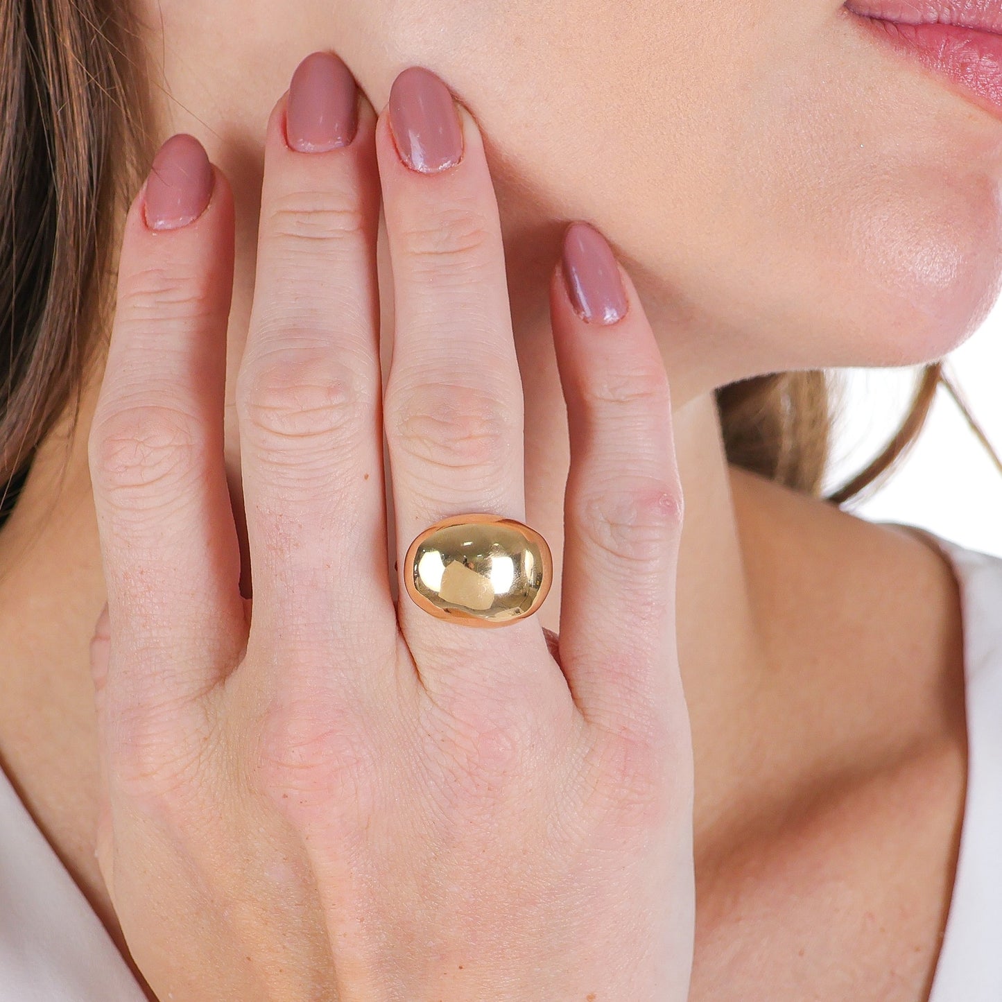Single Wave Adjustable Ring Gold