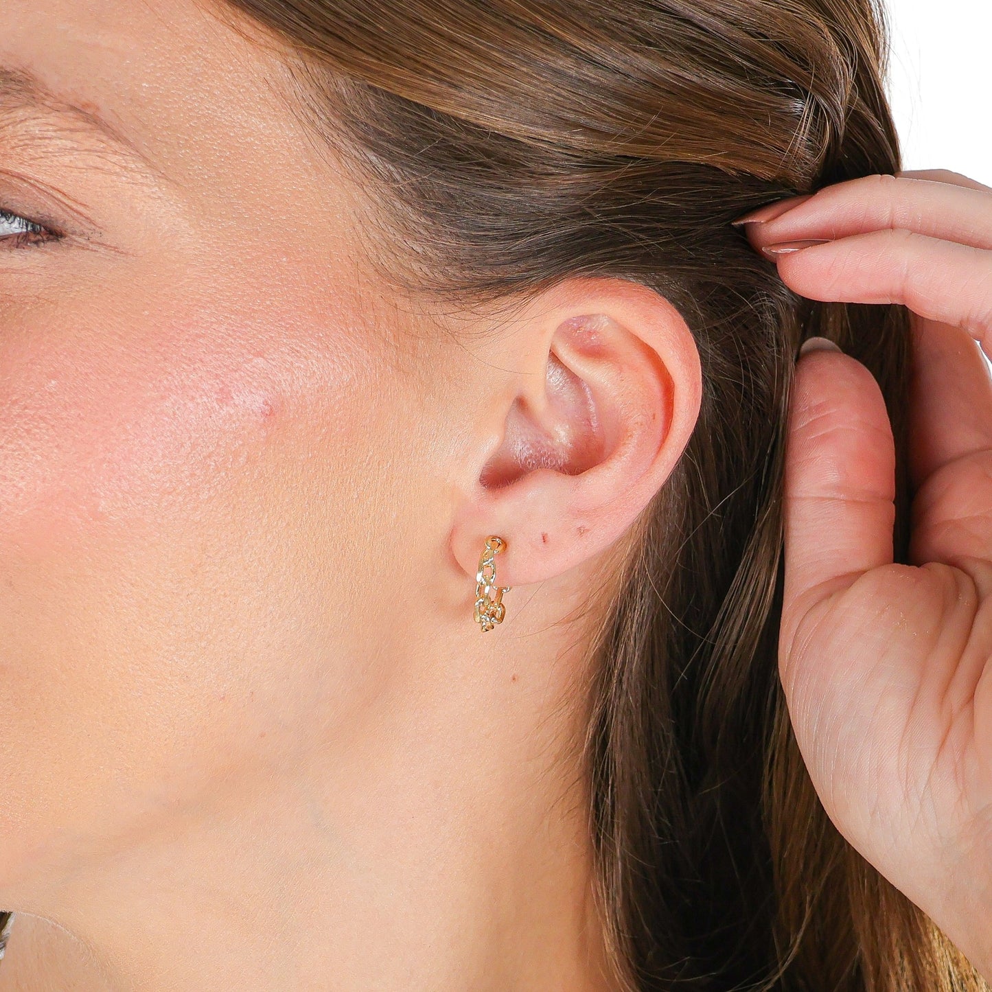 Small Link Hoops Gold