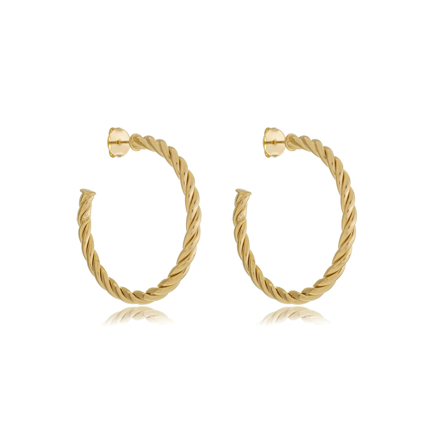 Grande Twisted Open Hoops Gold