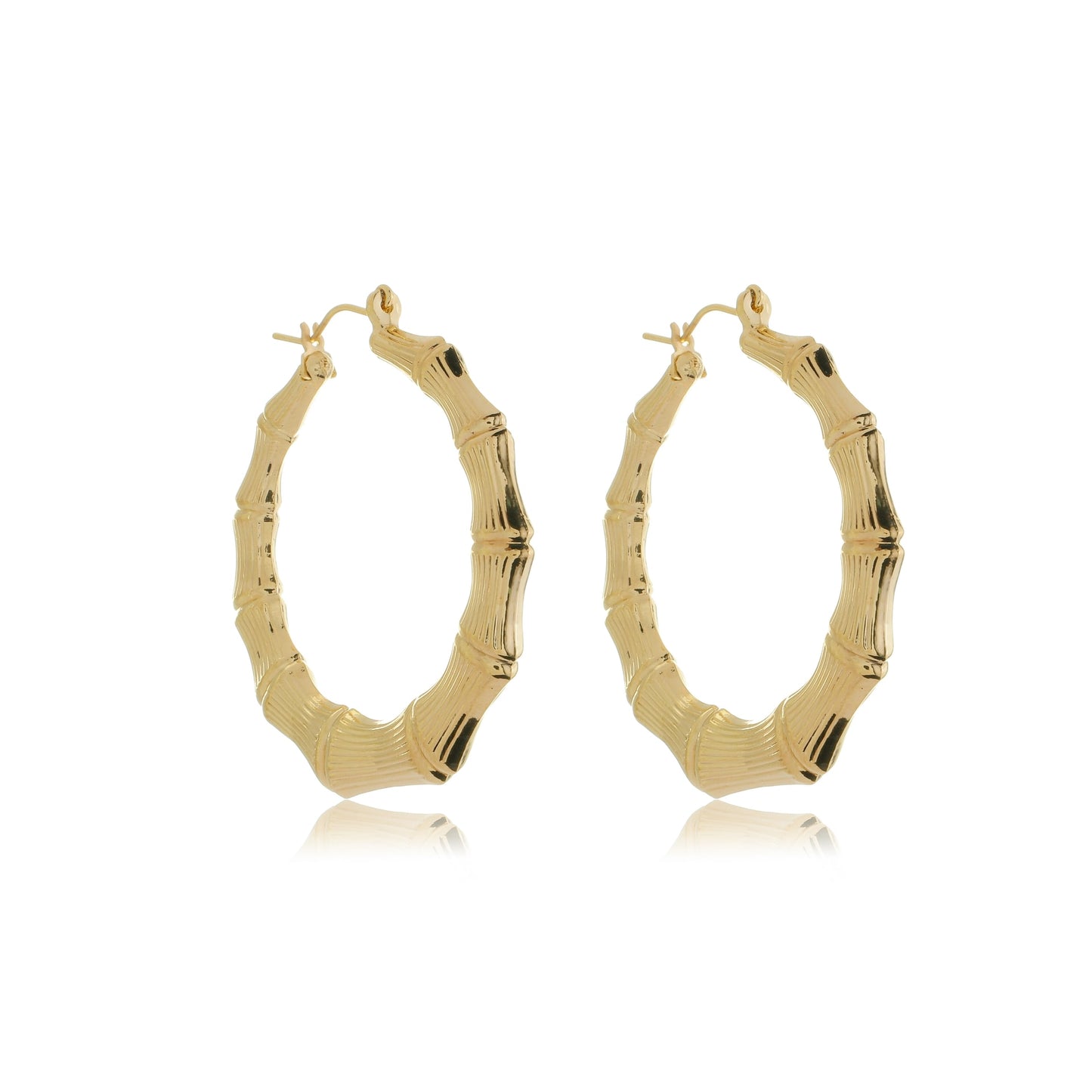 Grande Bamboo Hoops Gold