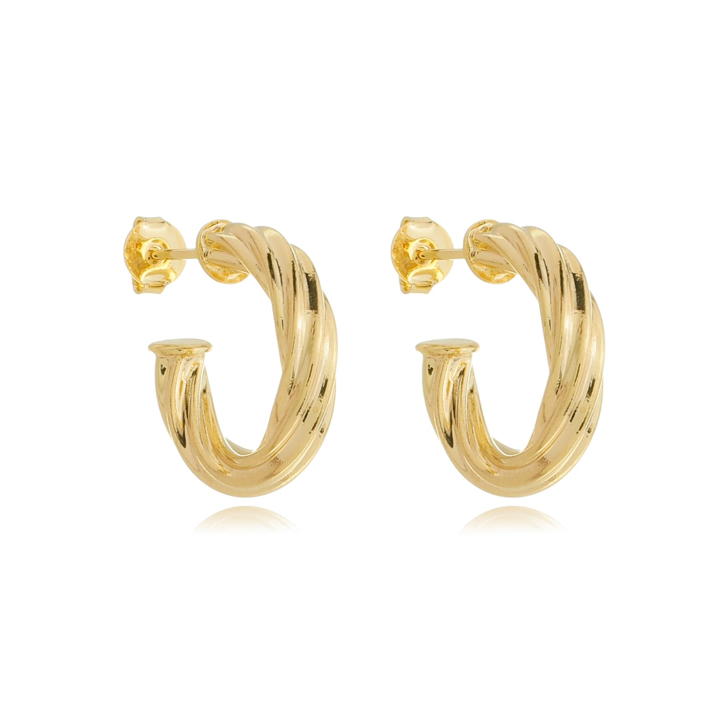 Small Sculptural Hoops Gold