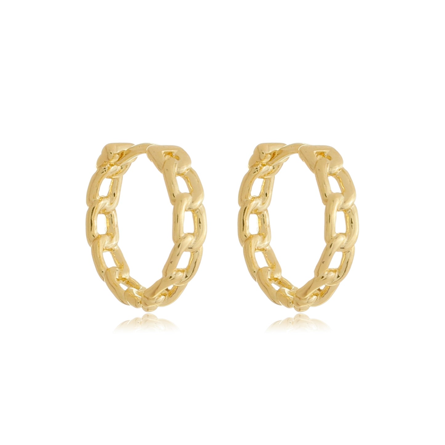 Midi Chain Link Hoops Gold