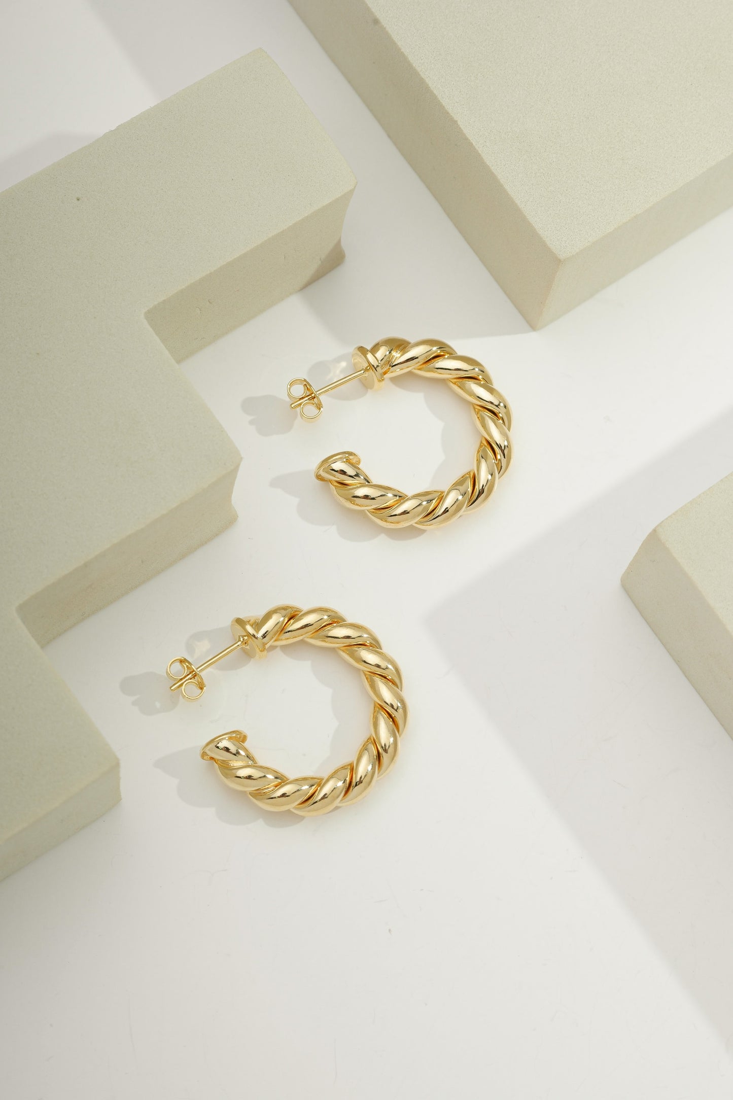 Dainty Mariner Open Hoops Gold