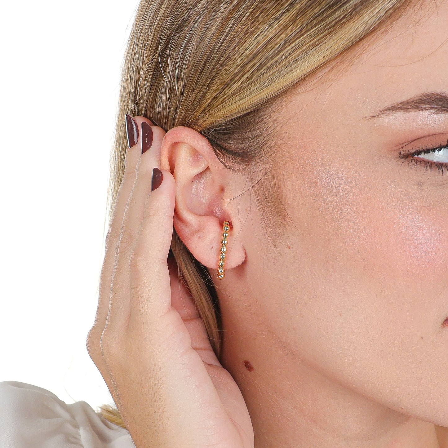 Beaded Arc Earring Gold