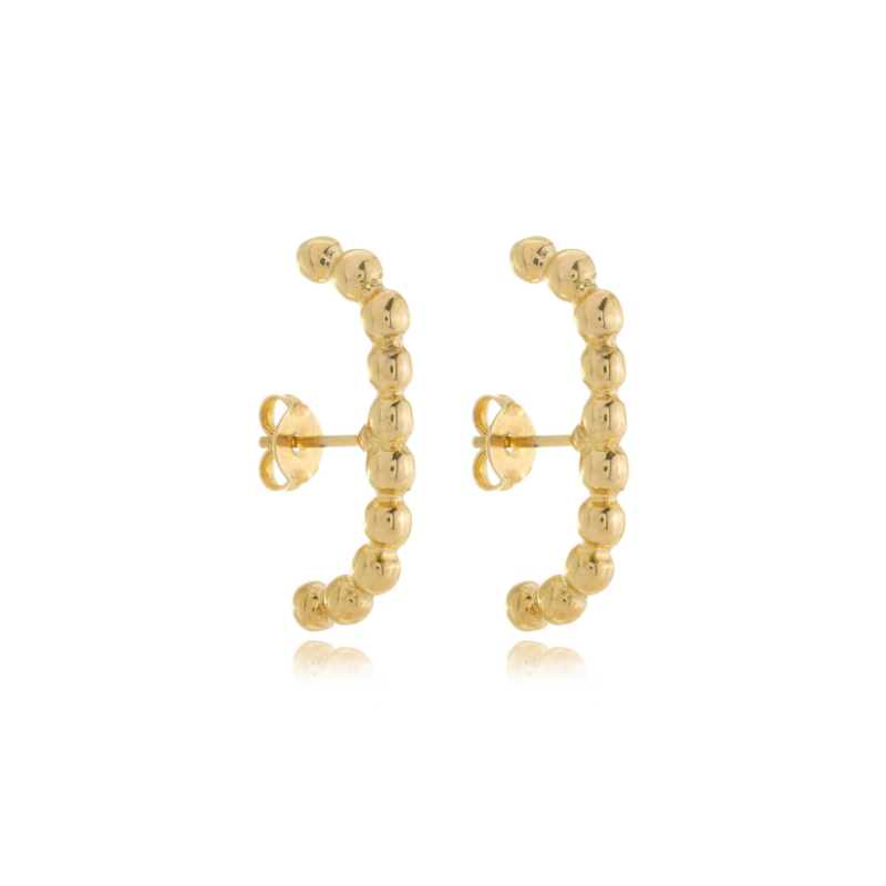 Beaded Arc Earring Gold