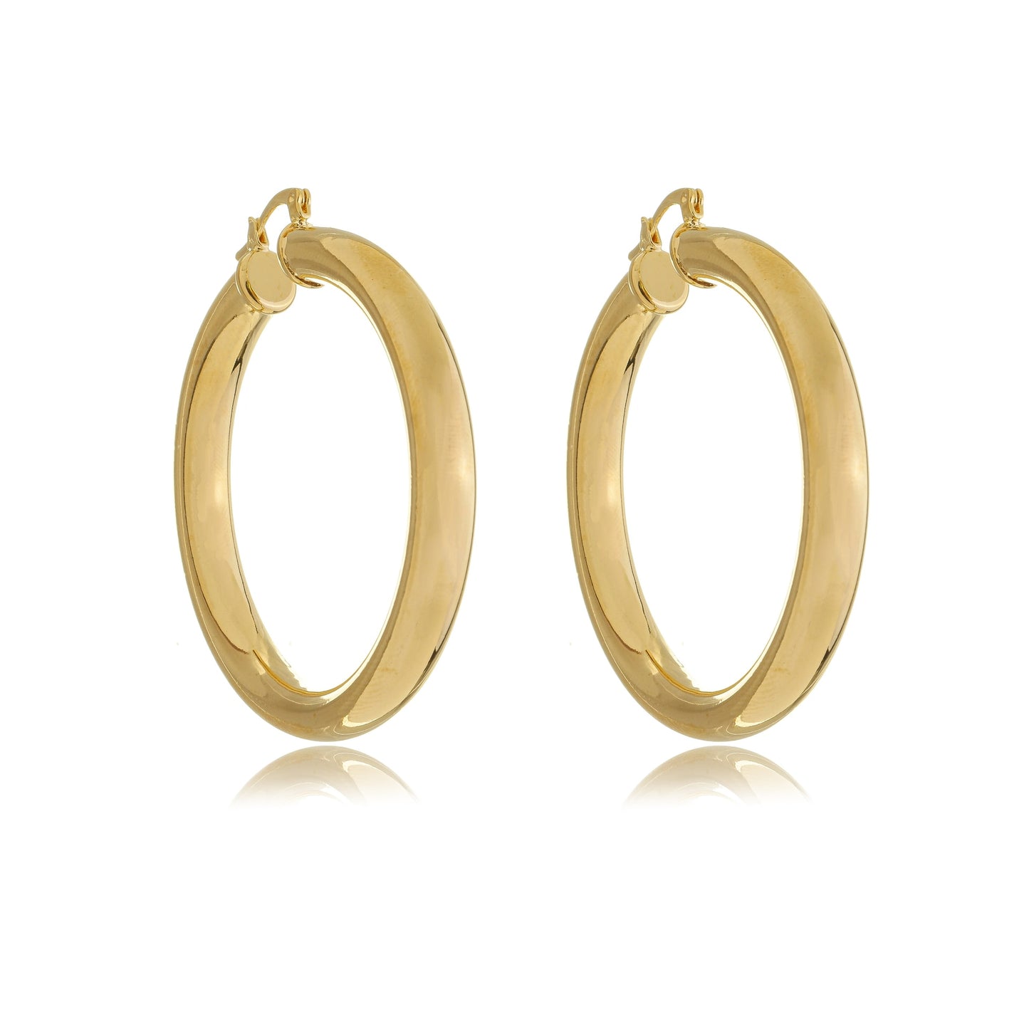 Chunky Perfect Circle Hoops Gold