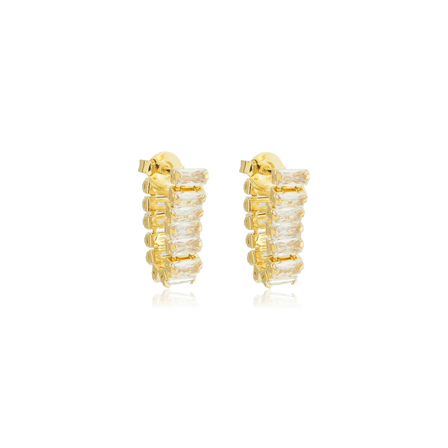 Baguette Chain Drop Earrings