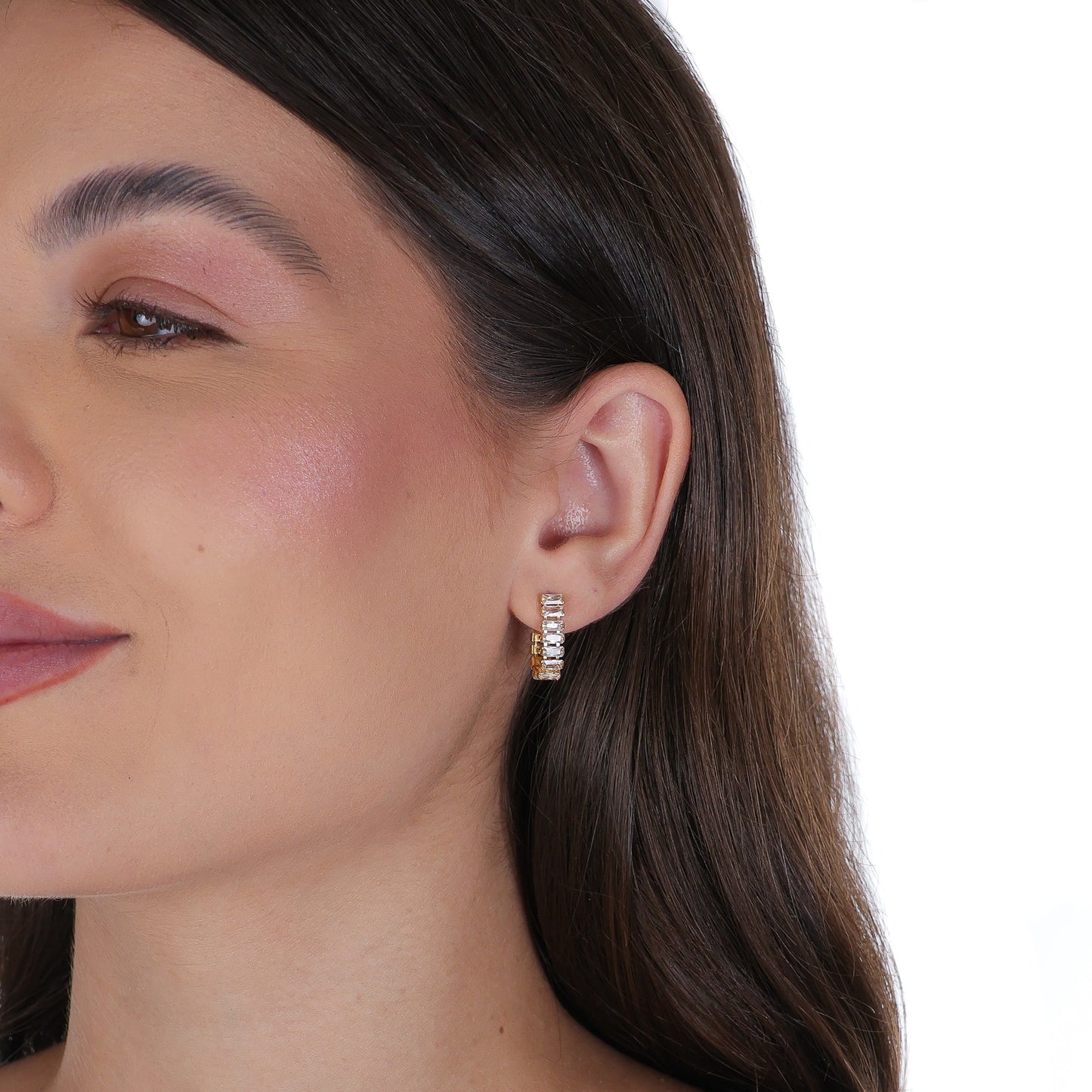 Baguette Chain Drop Earrings