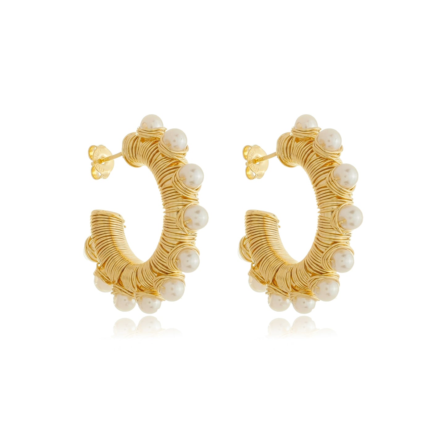 Pearl Hoops Gold
