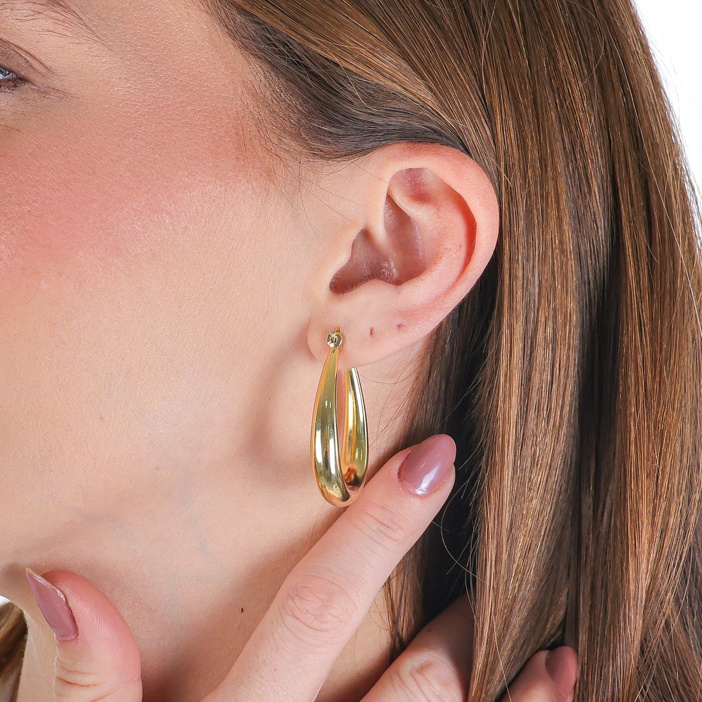 Teardrop Click-top Hoop Gold