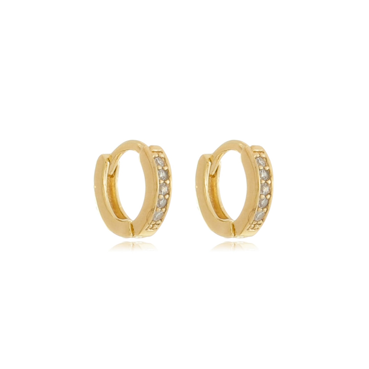 Mini Mia Pavé Huggies Gold