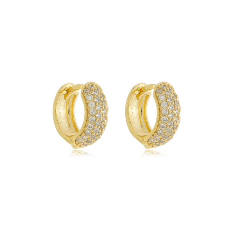Brilliant Pavé Huggie Gold