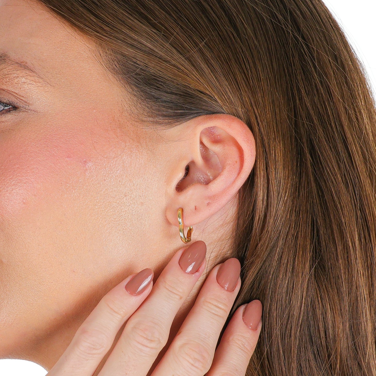 Dainty Heart Hoop Earrings 16mm