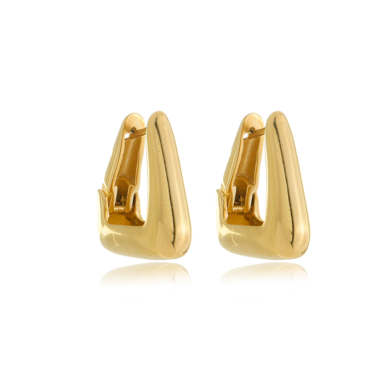 Rounded Triangle Hoop Gold