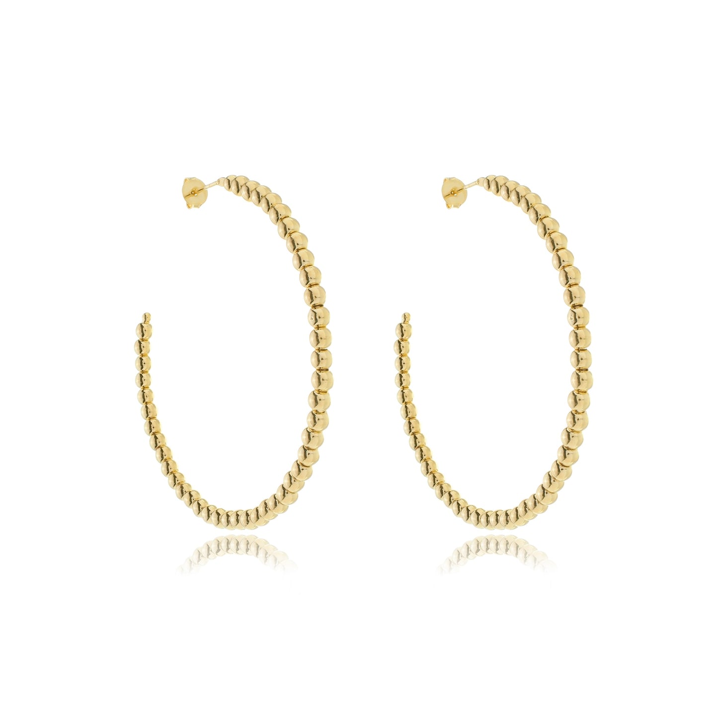 Maxi Beaded Open Hoops Gold