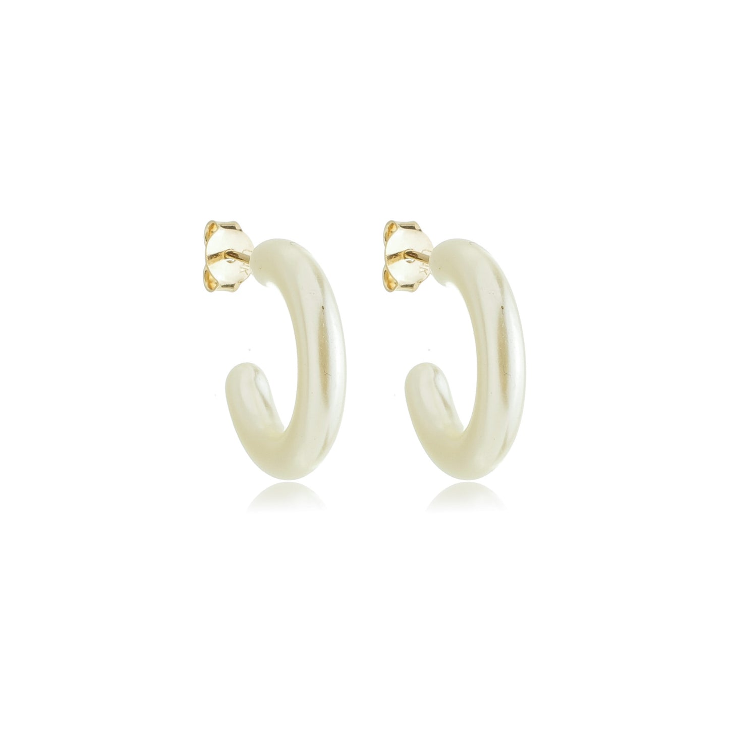 Dainty Pearlized Hoops Gold