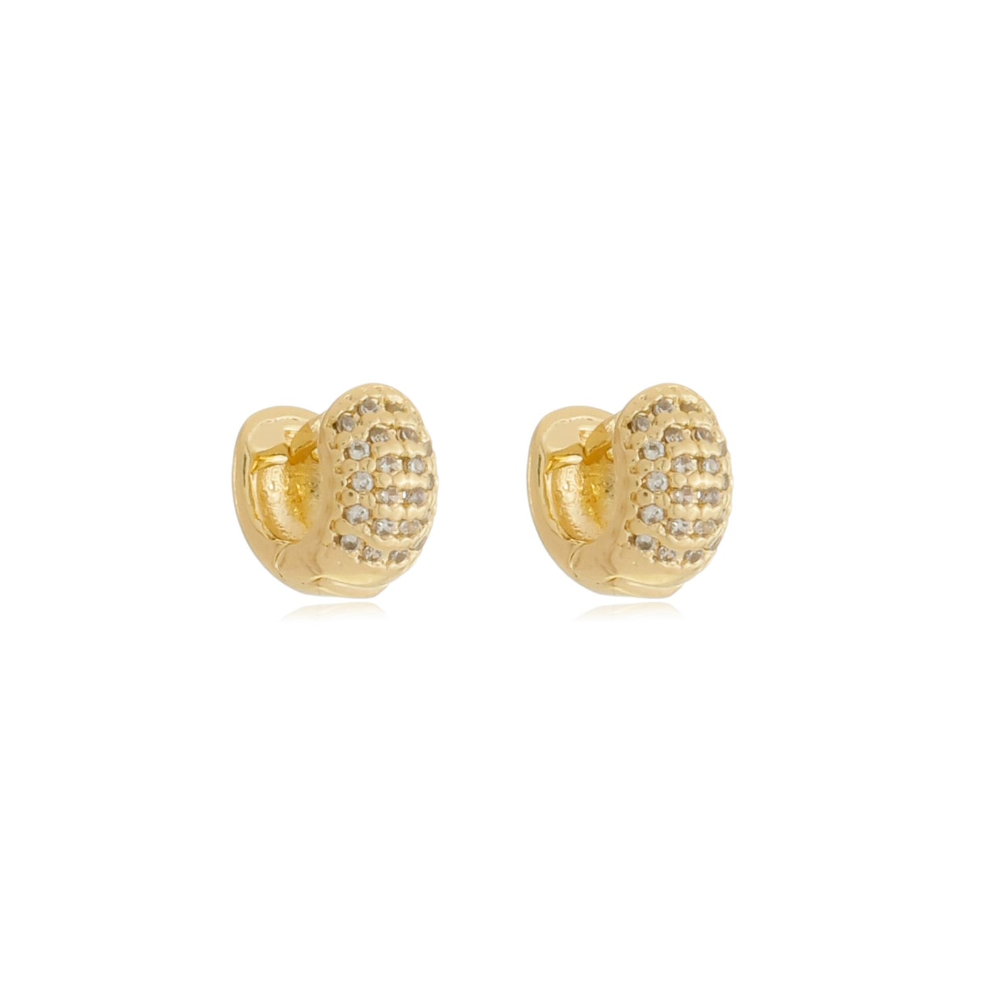 Amelie Micro-Pavé Huggies Gold