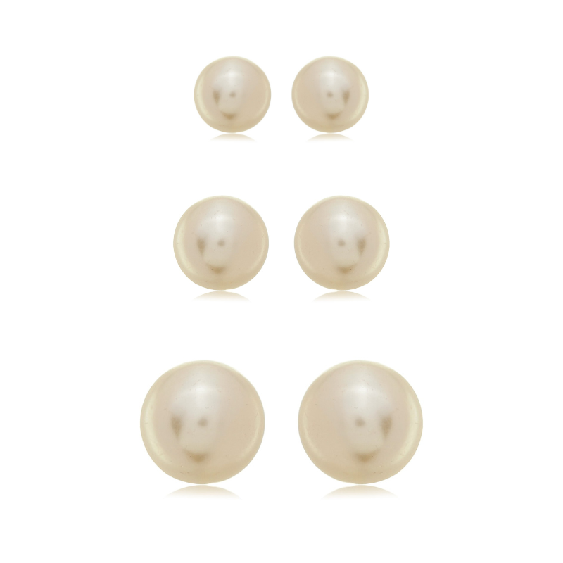 Classic Pearl Stud Set Gold