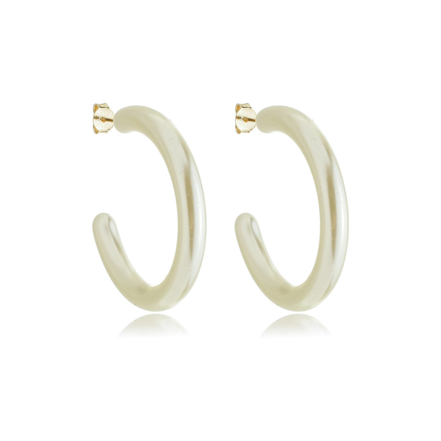 Grande Pearlized Hoops Gold