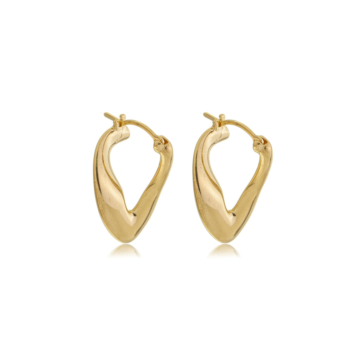 V Sculptural Hoops Gold
