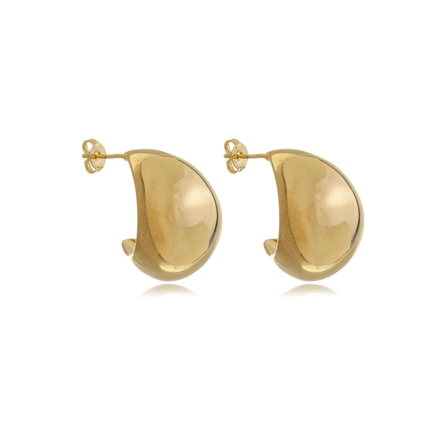 Curved Teardrop Earring Gold