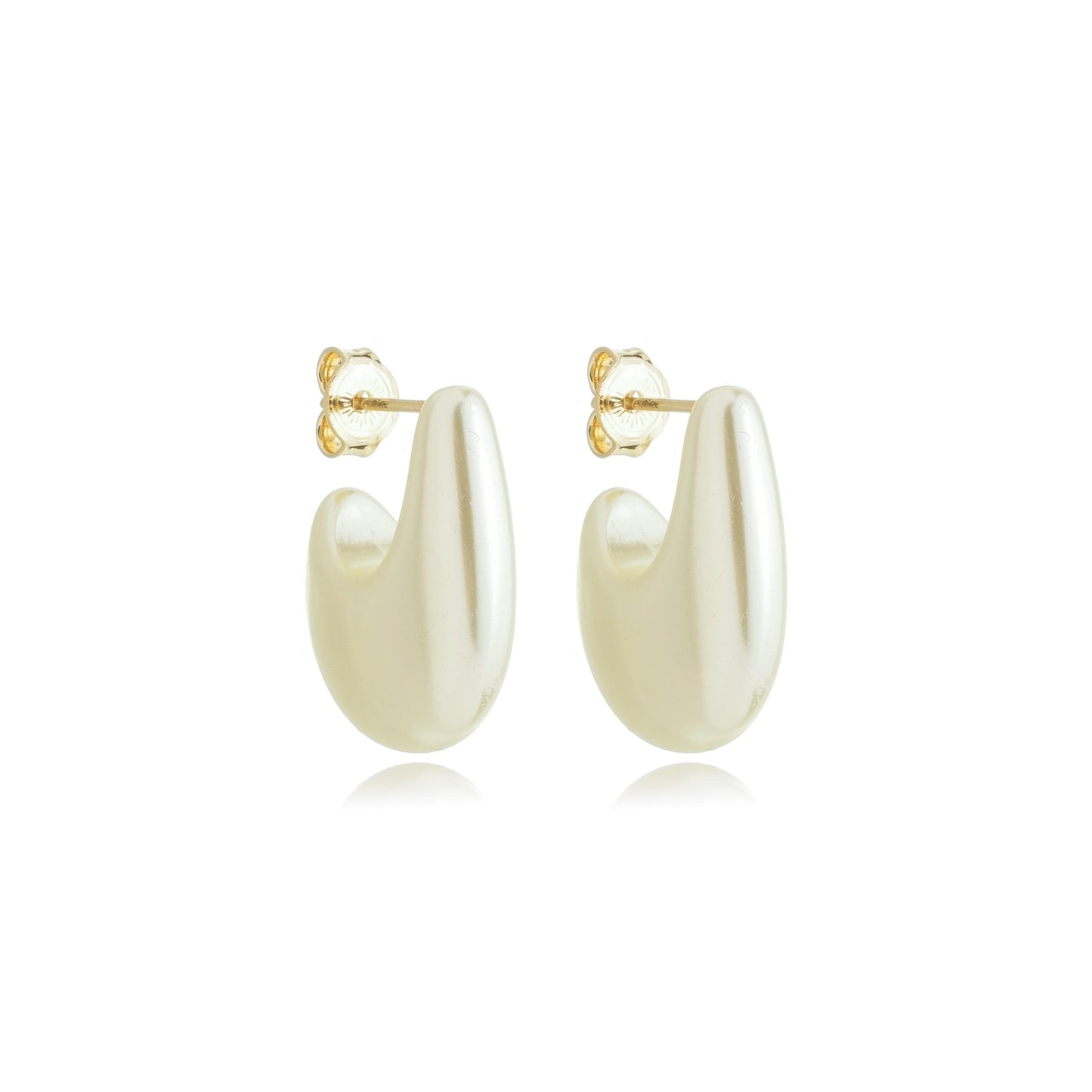 Grande Pearlized Teardrop Earrings Gold