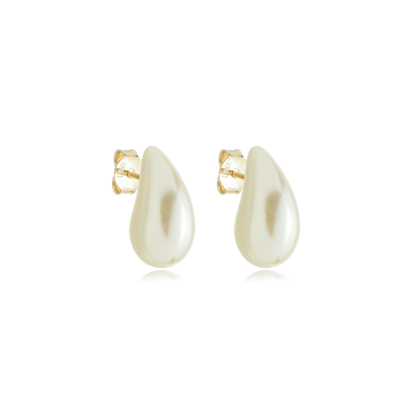 Small Pearlized Teardrop Earrings Gold