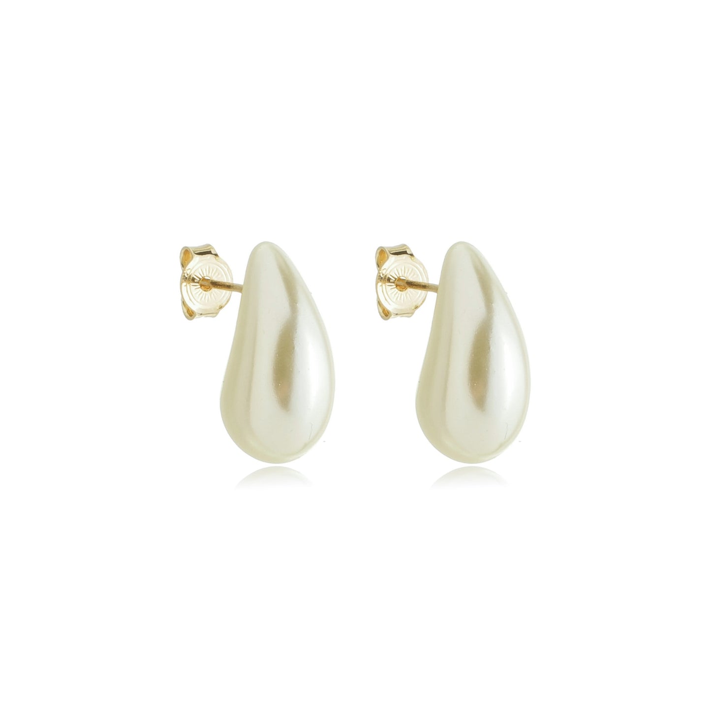 Classic Pearlized Teardrop Earrings Gold