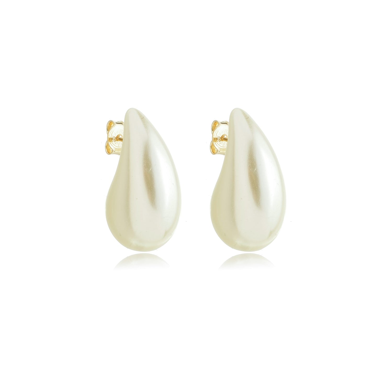 Statement Pearlized Teardrop Earrings Gold