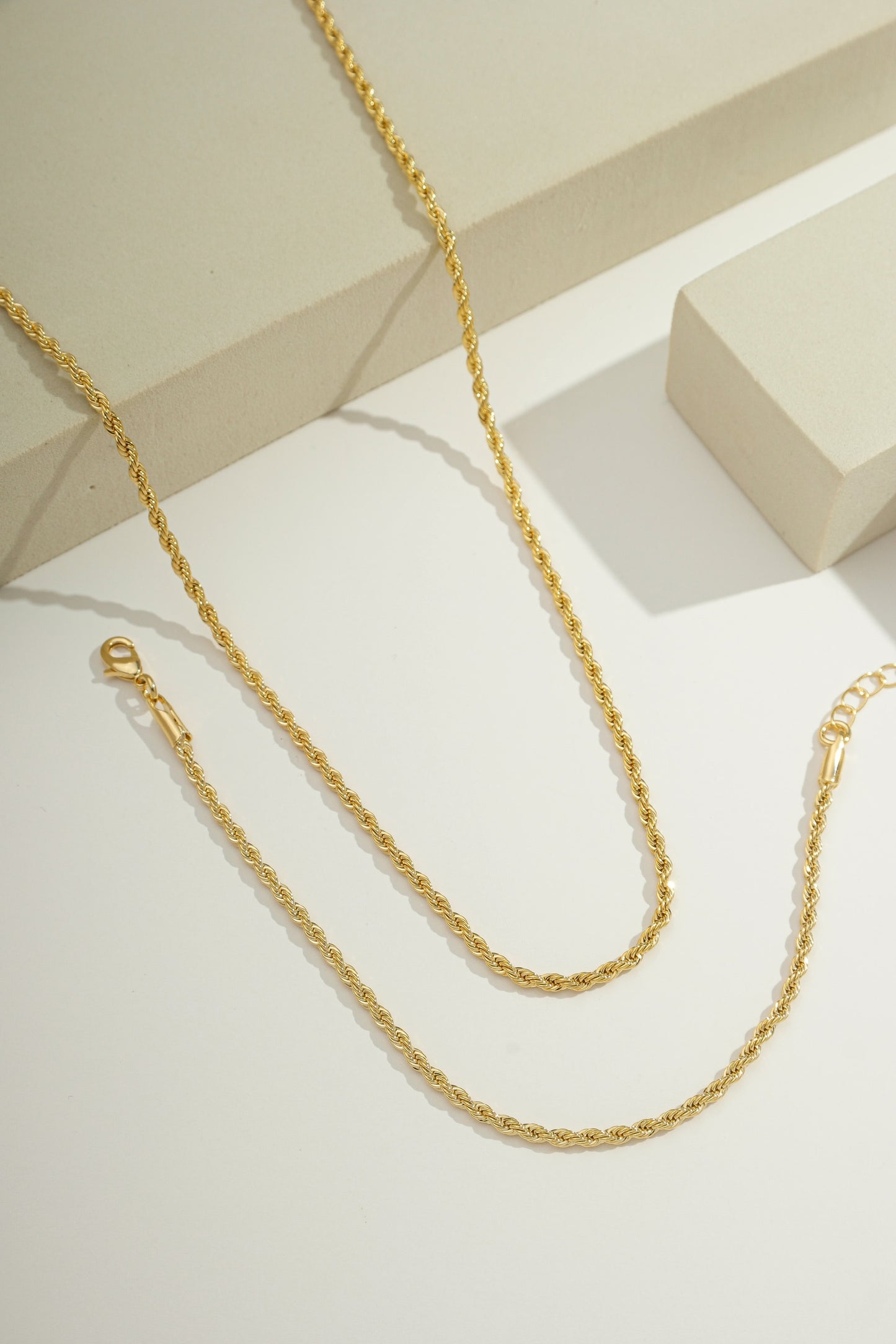 Slim Classic Rope Chain Gold / 18"