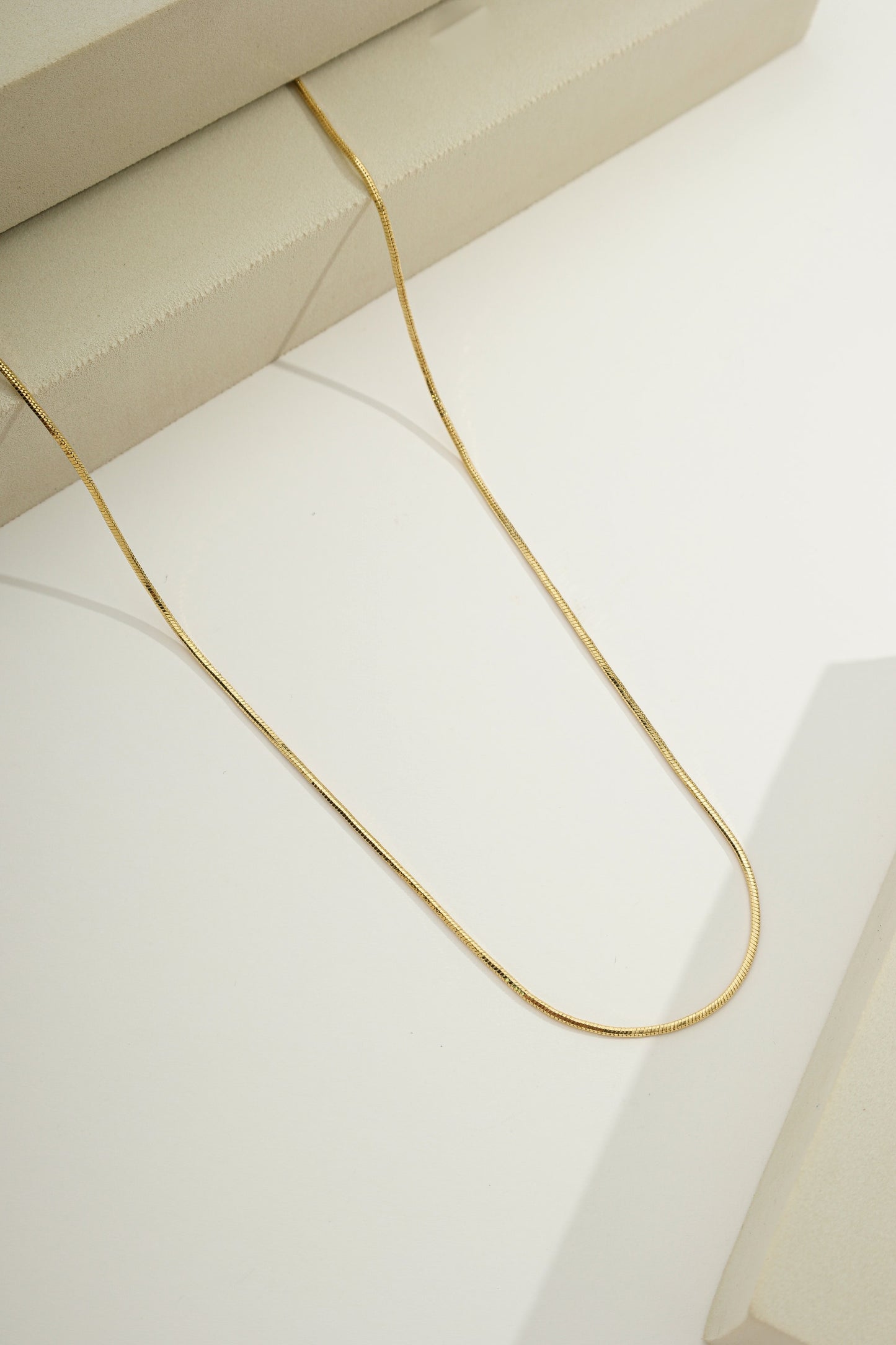 Snake Chain Necklace - 1,1mm Wide Gold
