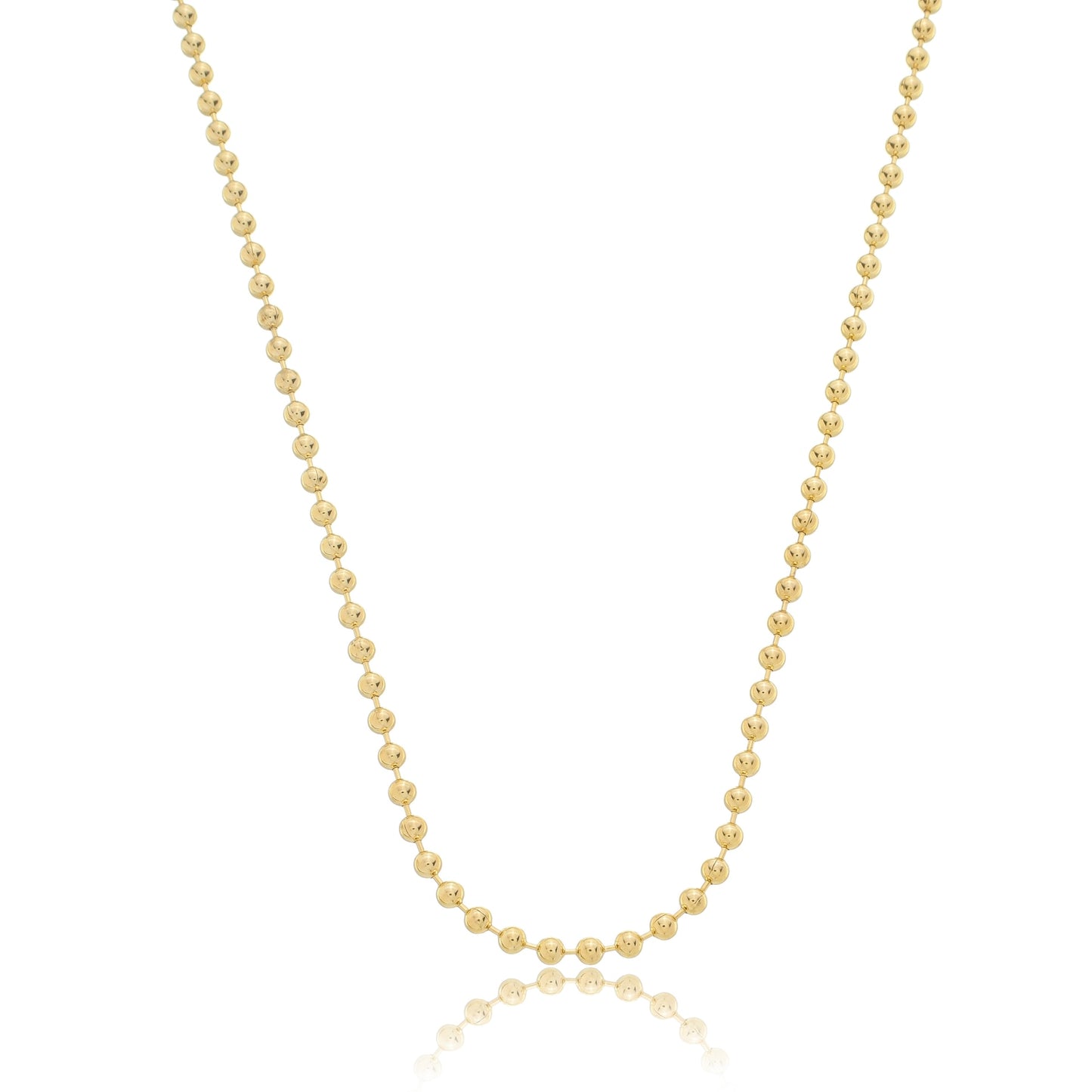 Large Beaded Ball Chain Necklace Gold