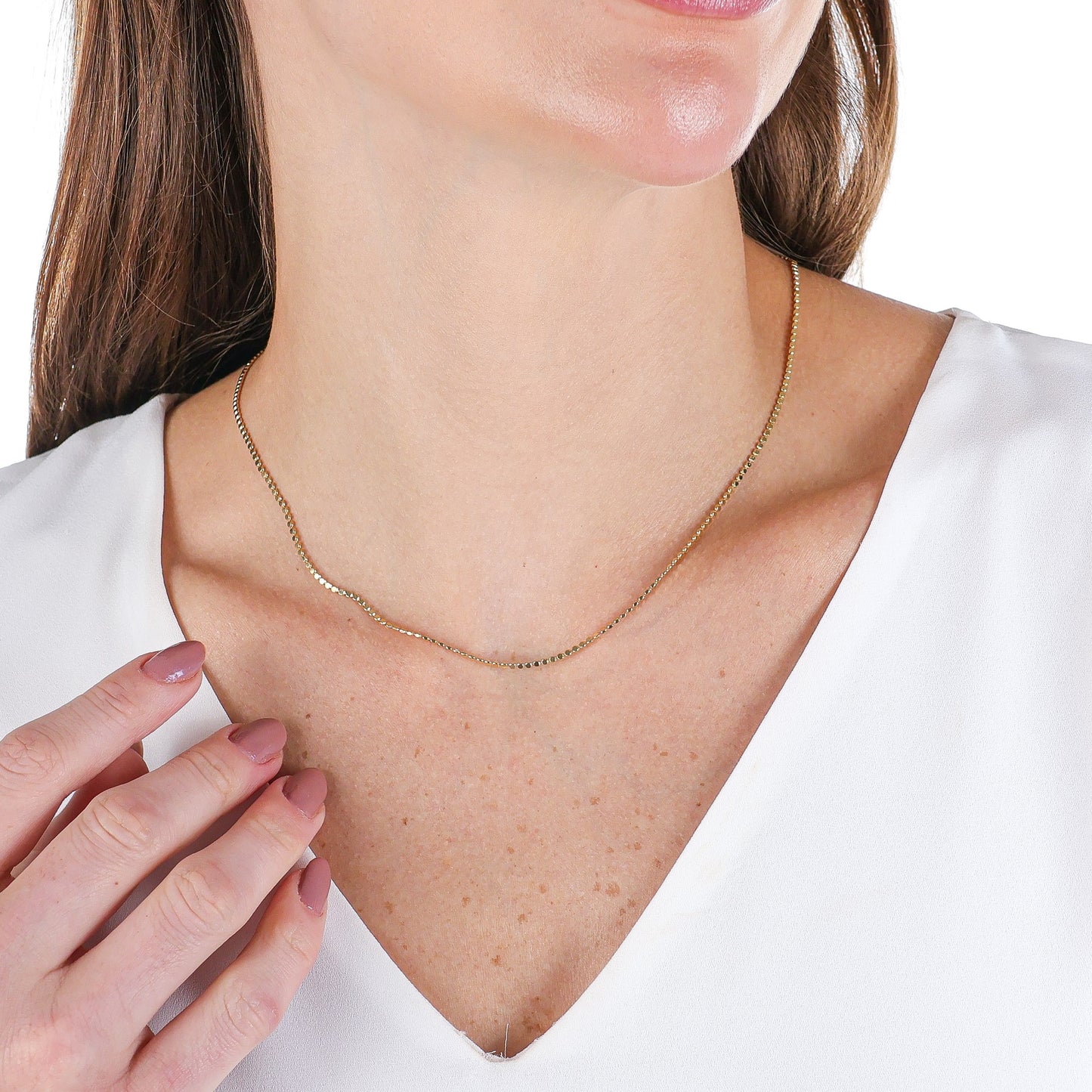 Disc Chain Necklace Gold