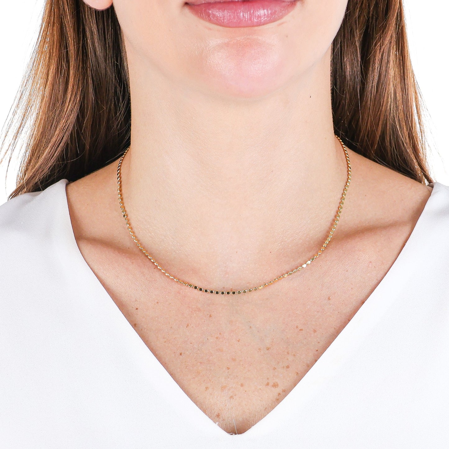Large Disc Chain Necklace Gold