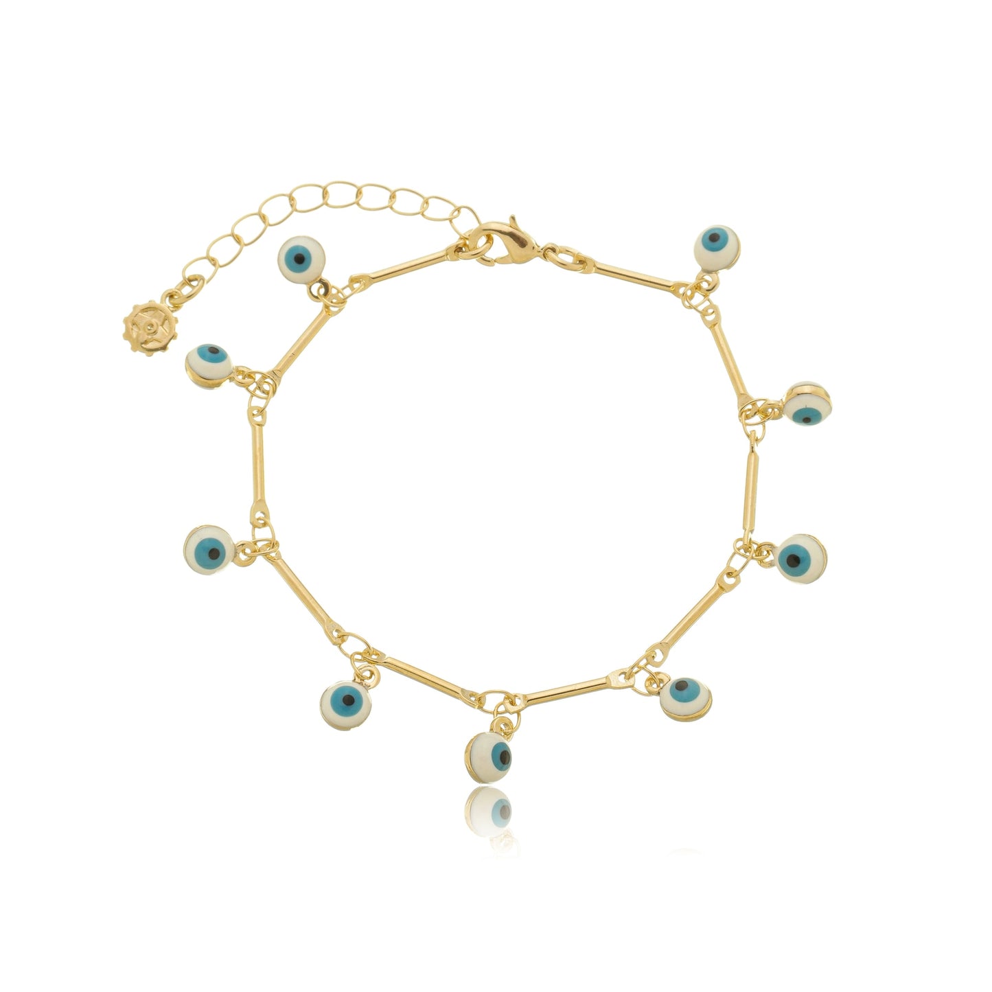 Dangling Greek Eye Chain Gold / 6"
