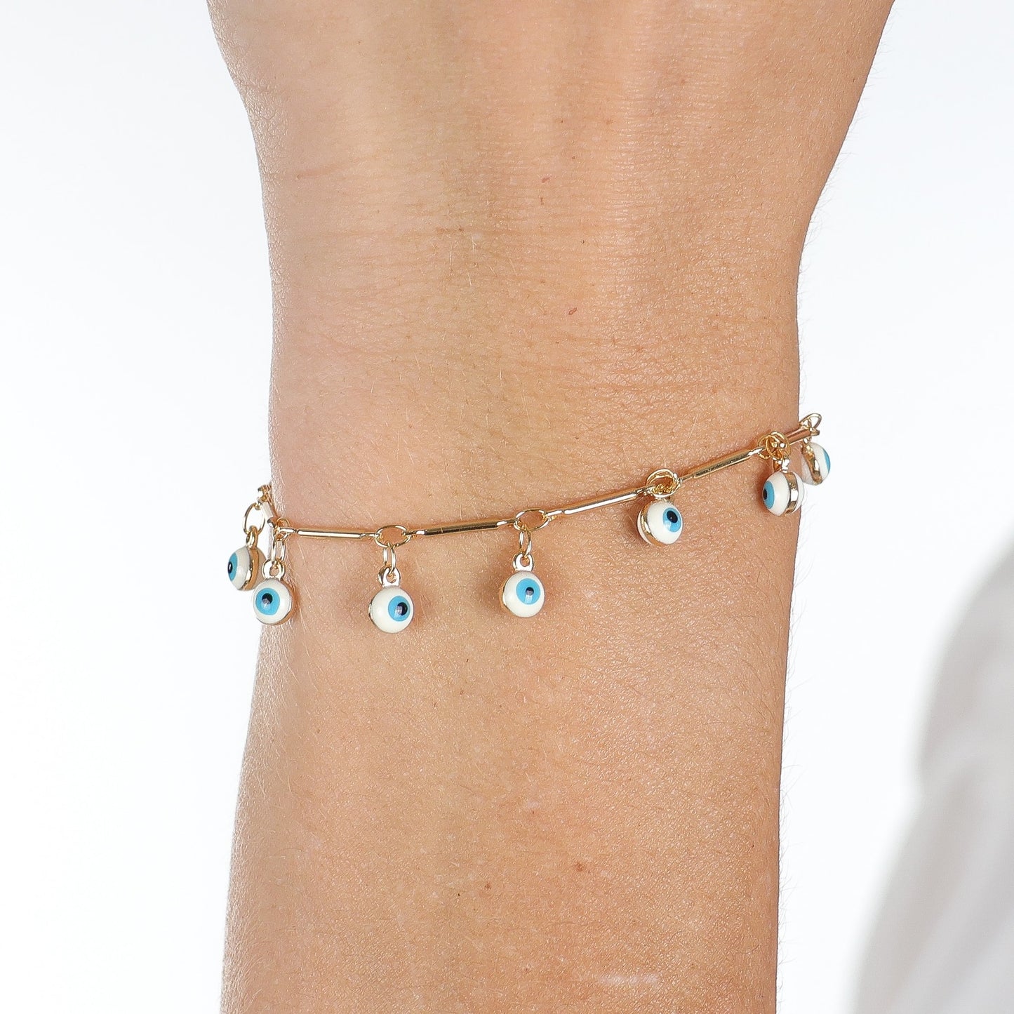 Dangling Greek Eye Chain Gold / 6"