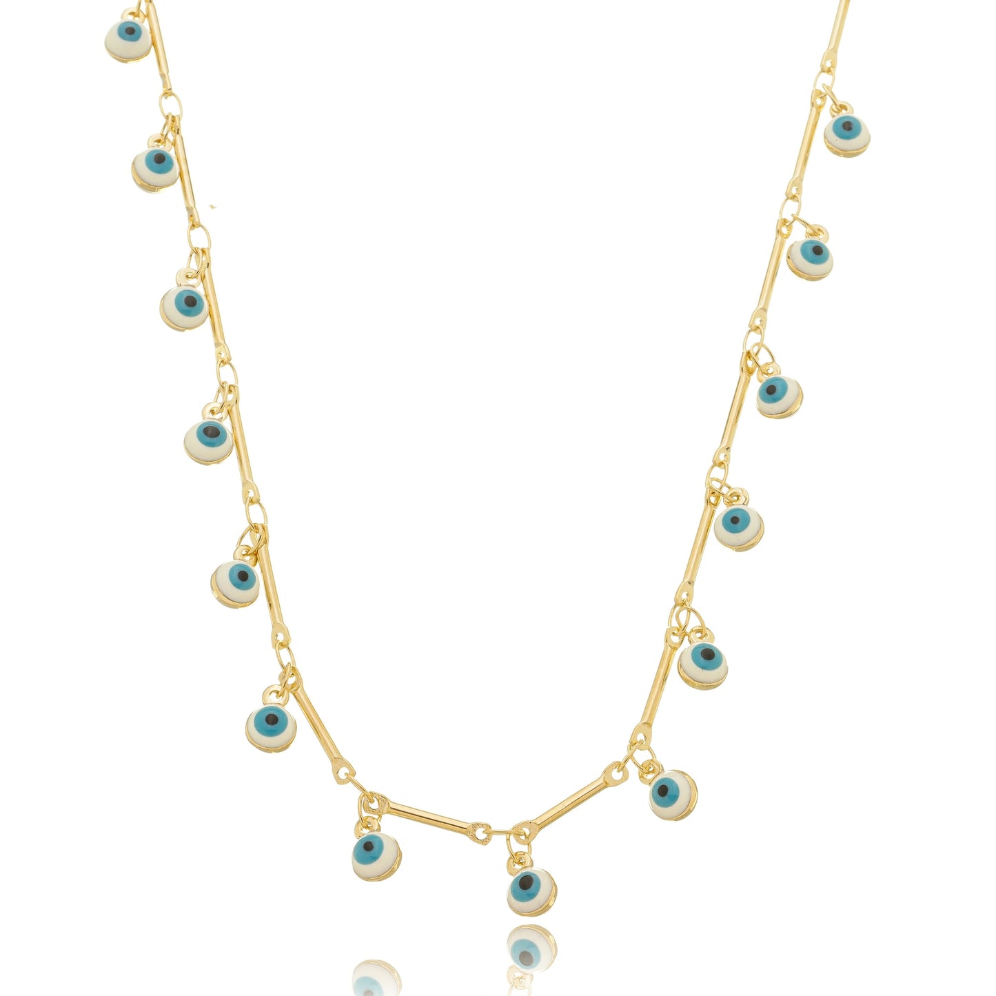 Dangling Greek Eye Chain Gold / 16"