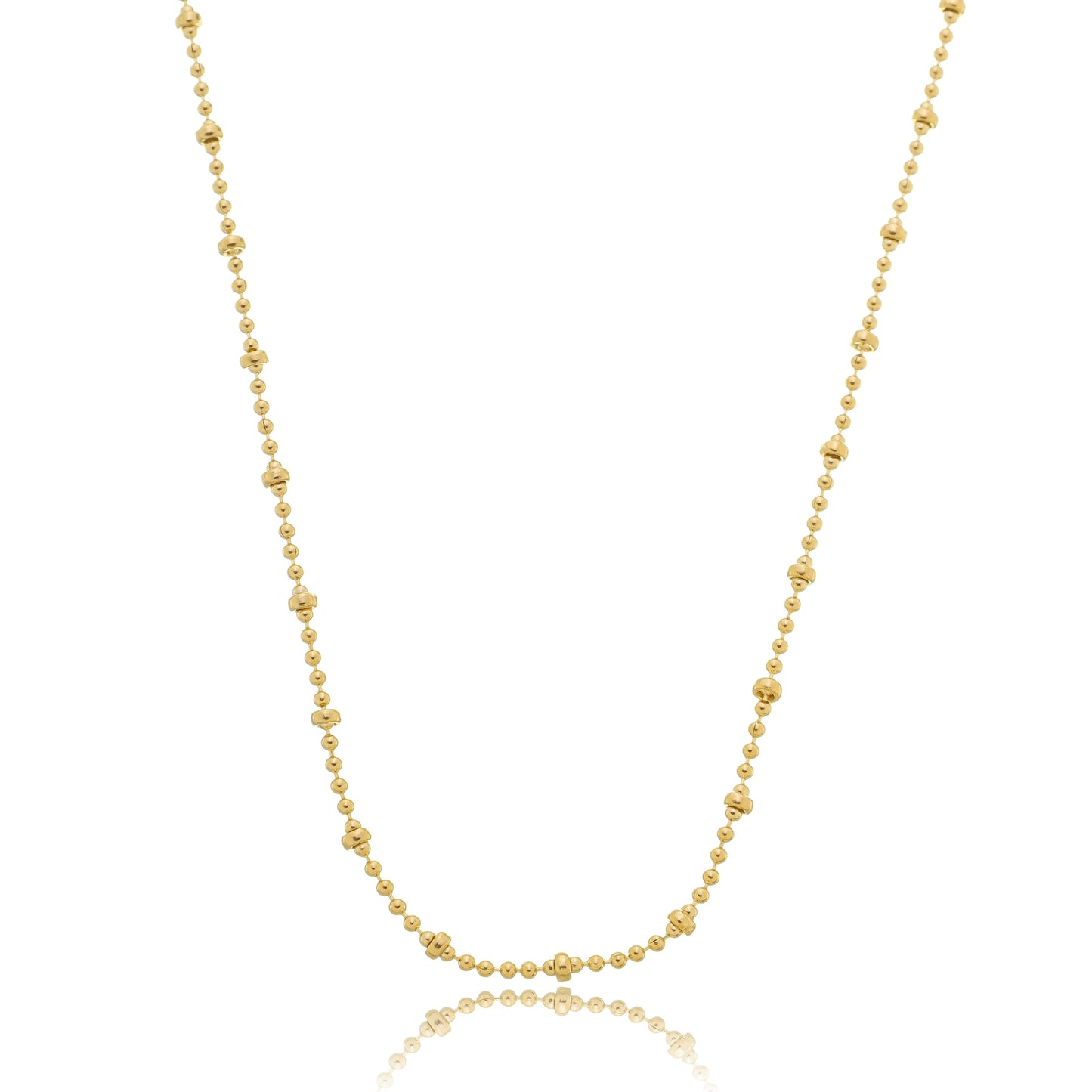 Twisted Bead Chain Necklace Gold