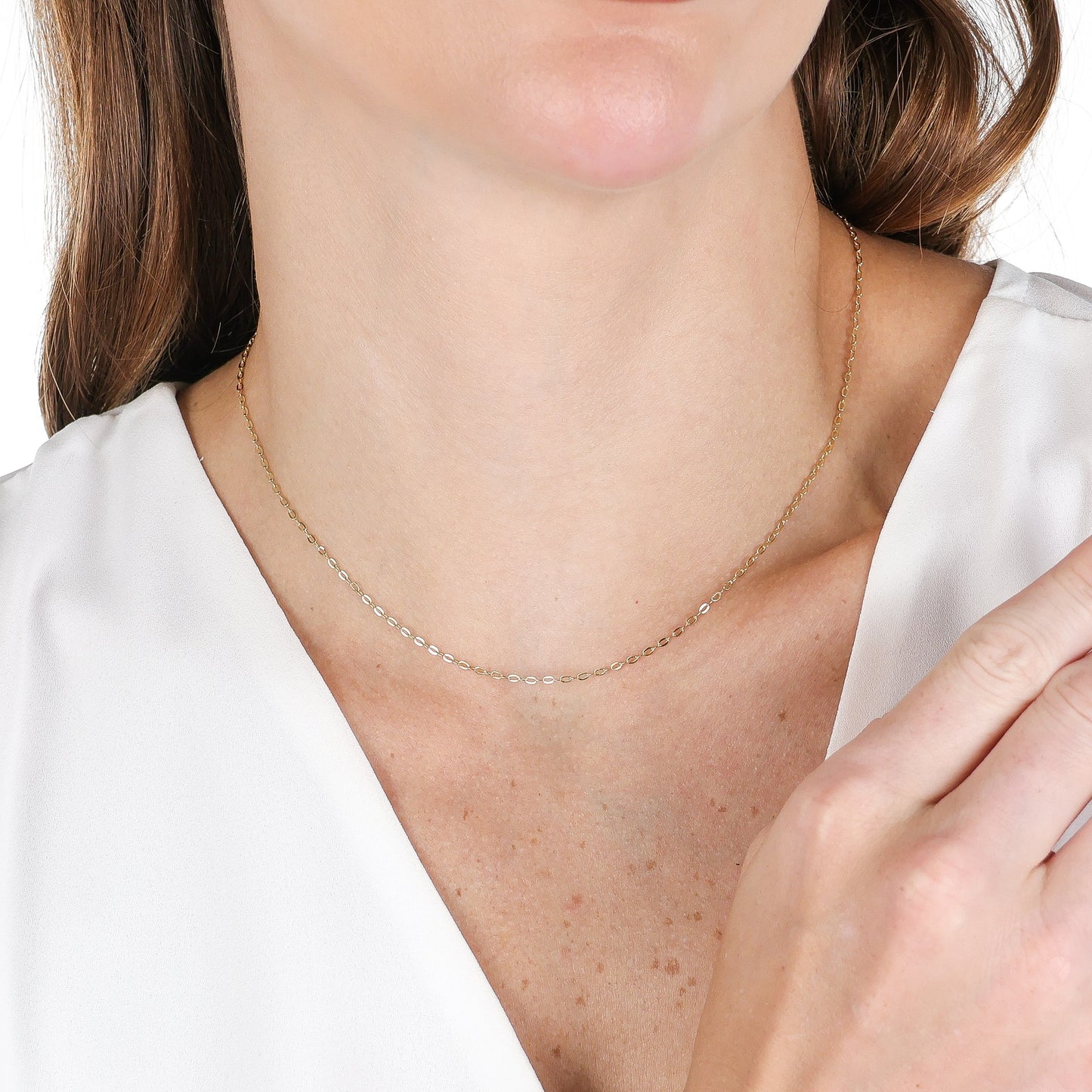 Dainty Cable Chain Necklace - 1,4mm Wide Gold