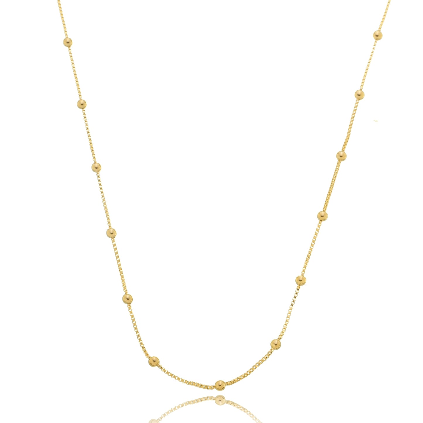 Beaded Satellite Chain Gold / 16"
