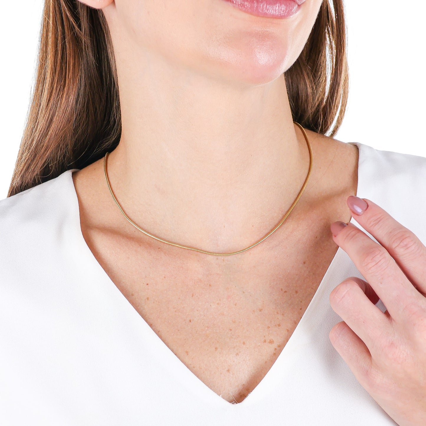 Sleek Snake Chain Necklace - 1,6mm Wide Gold