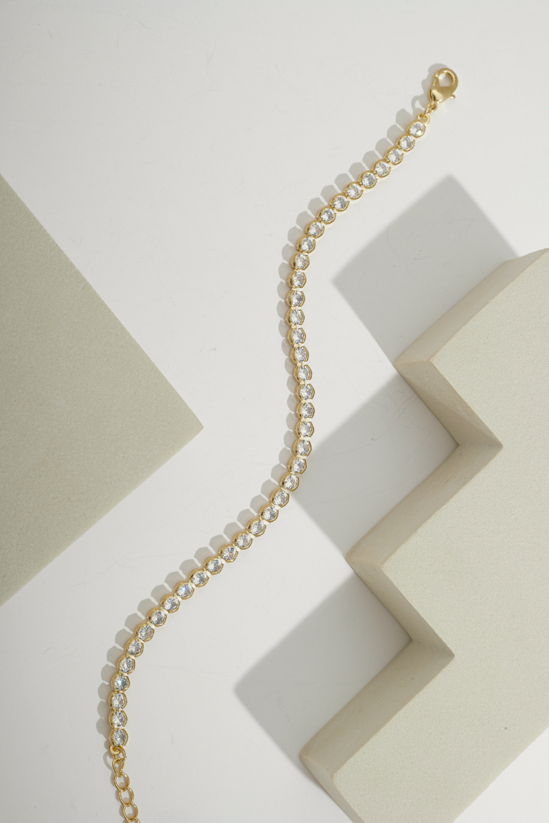 Round Radicance Tennis Bracelet Gold