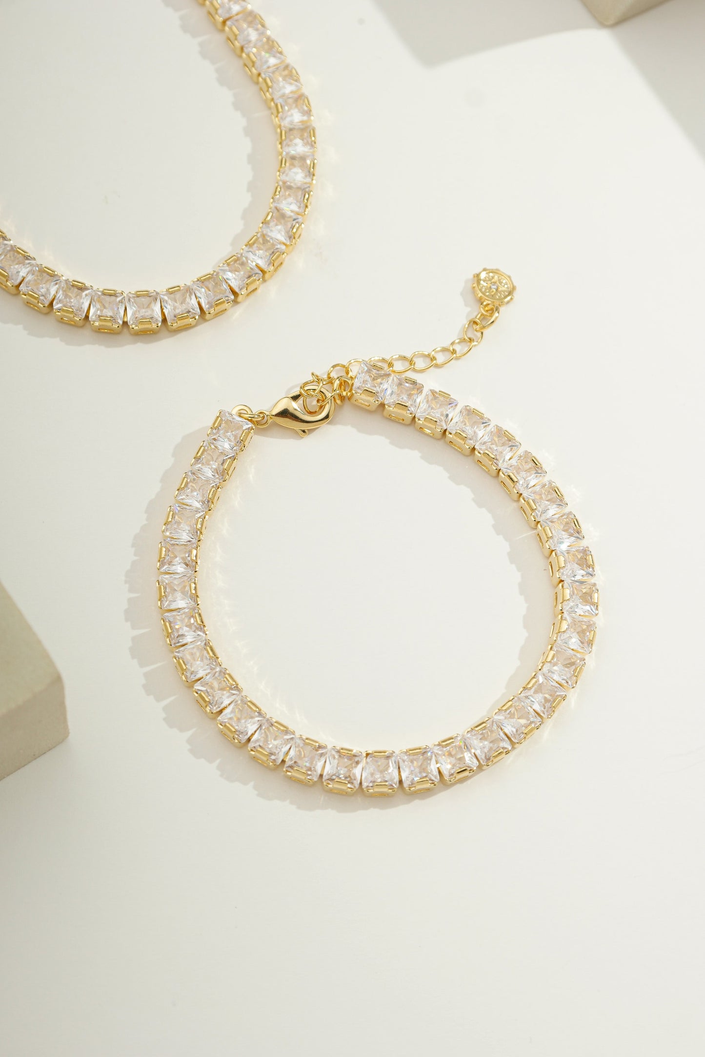 Classic Square Tennis Bracelet Gold