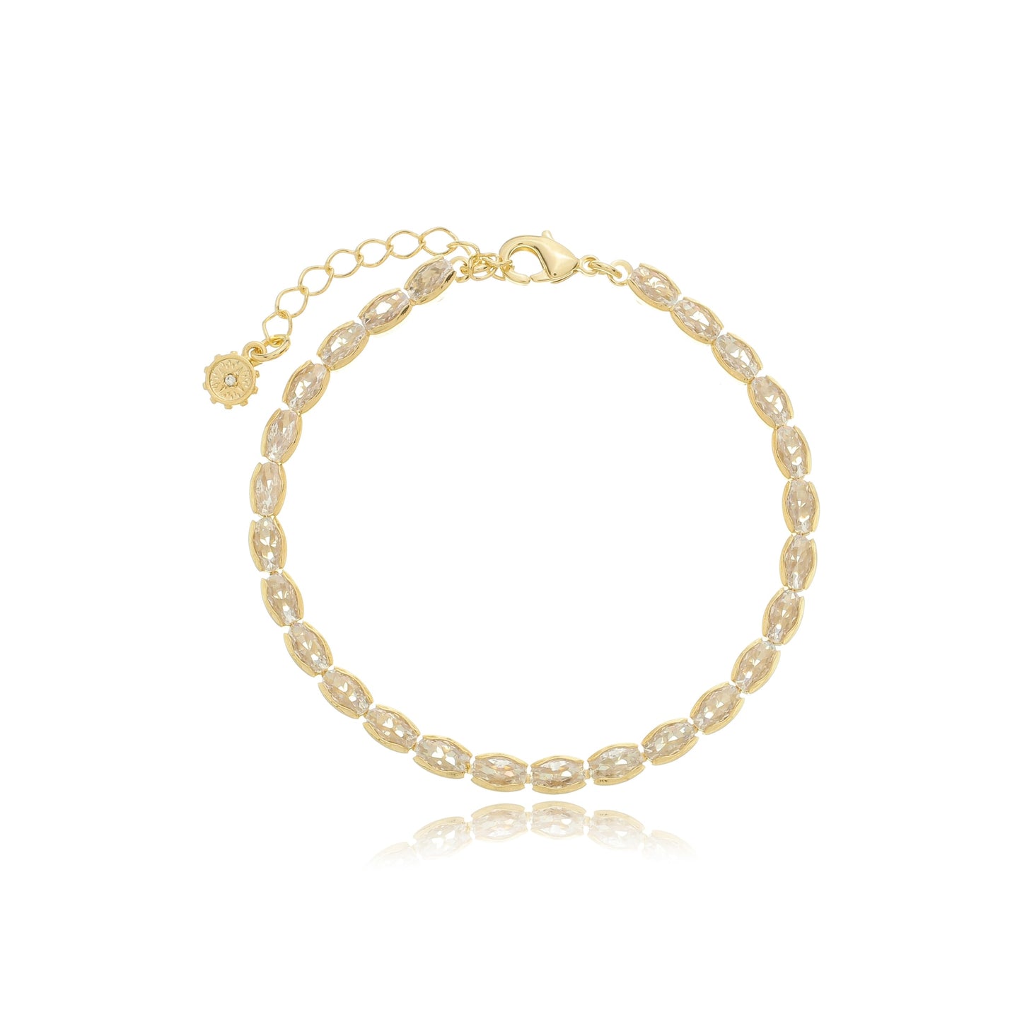 Petite Grace Oval Tennis Bracelet Gold