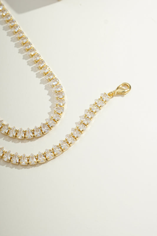 Classic Luminous Teardrop Tennis Bracelet Gold