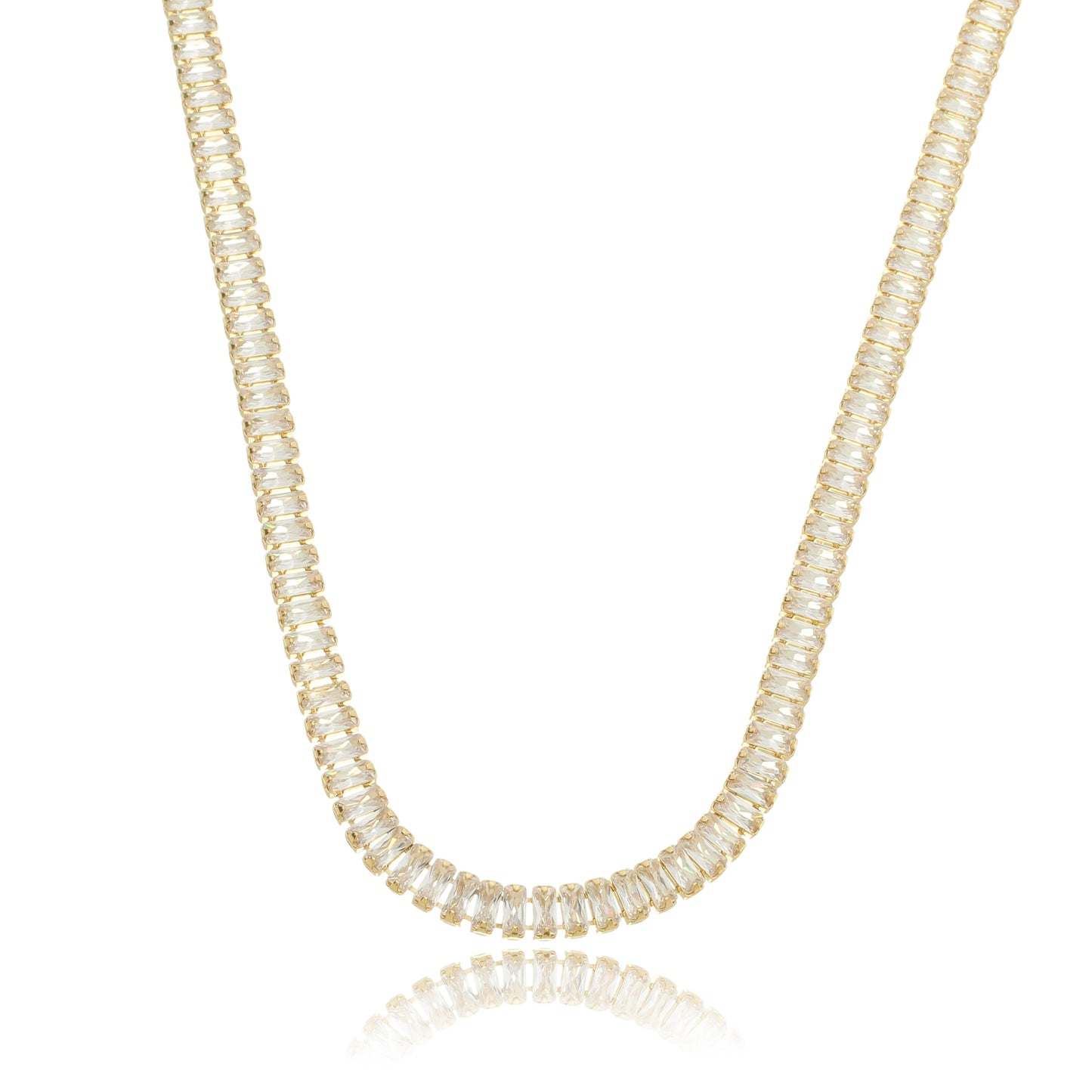 Nightsky Baguette Choker Necklace Gold