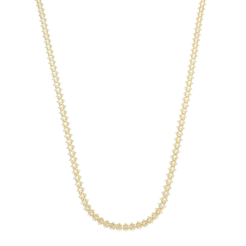 Diamond Dazzle Tennis Choker Necklace Gold