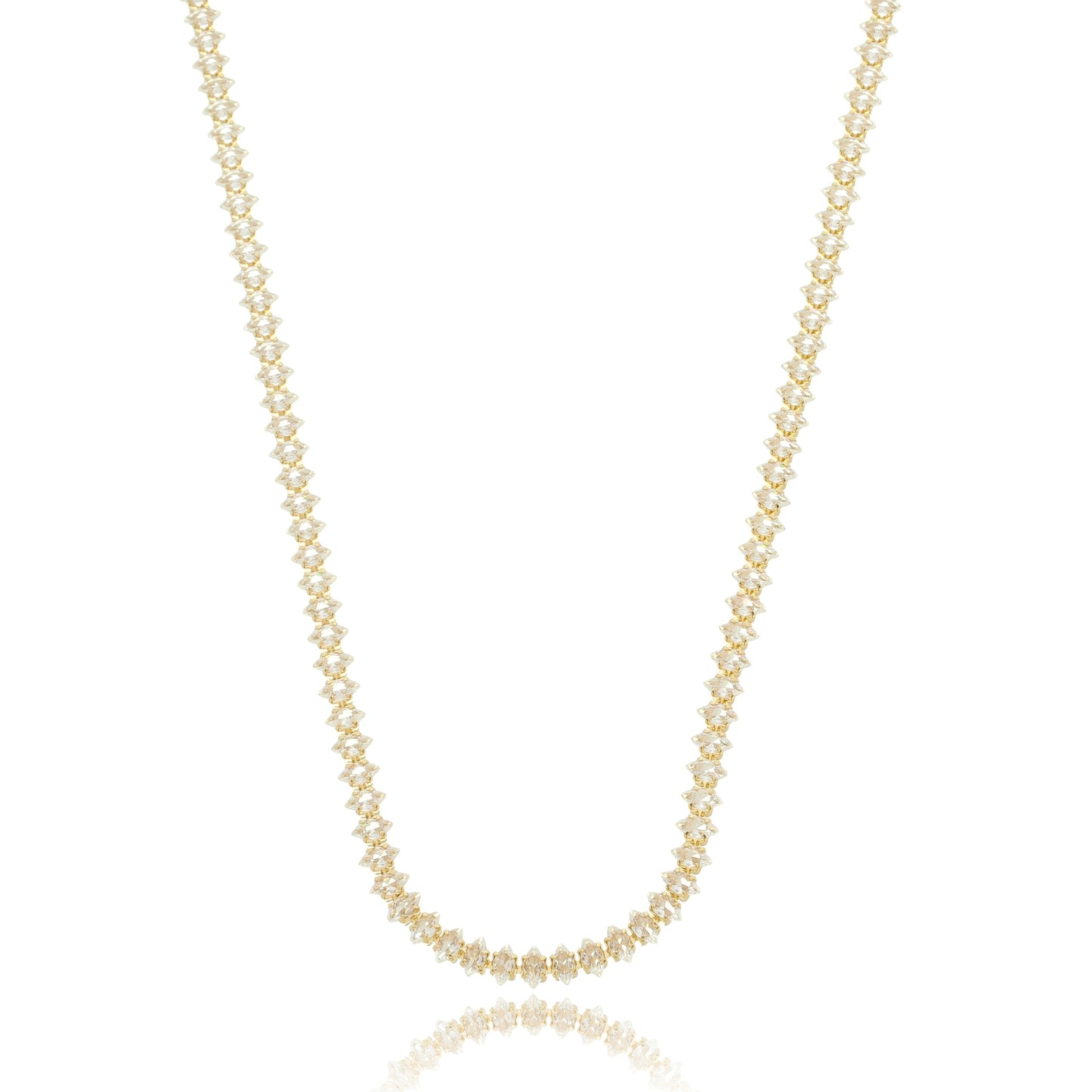 Diamond Dazzle Tennis Choker Necklace Gold